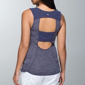 Lululemon Run Righteous Tank Heathered Cadet Blue / Cadet Blue